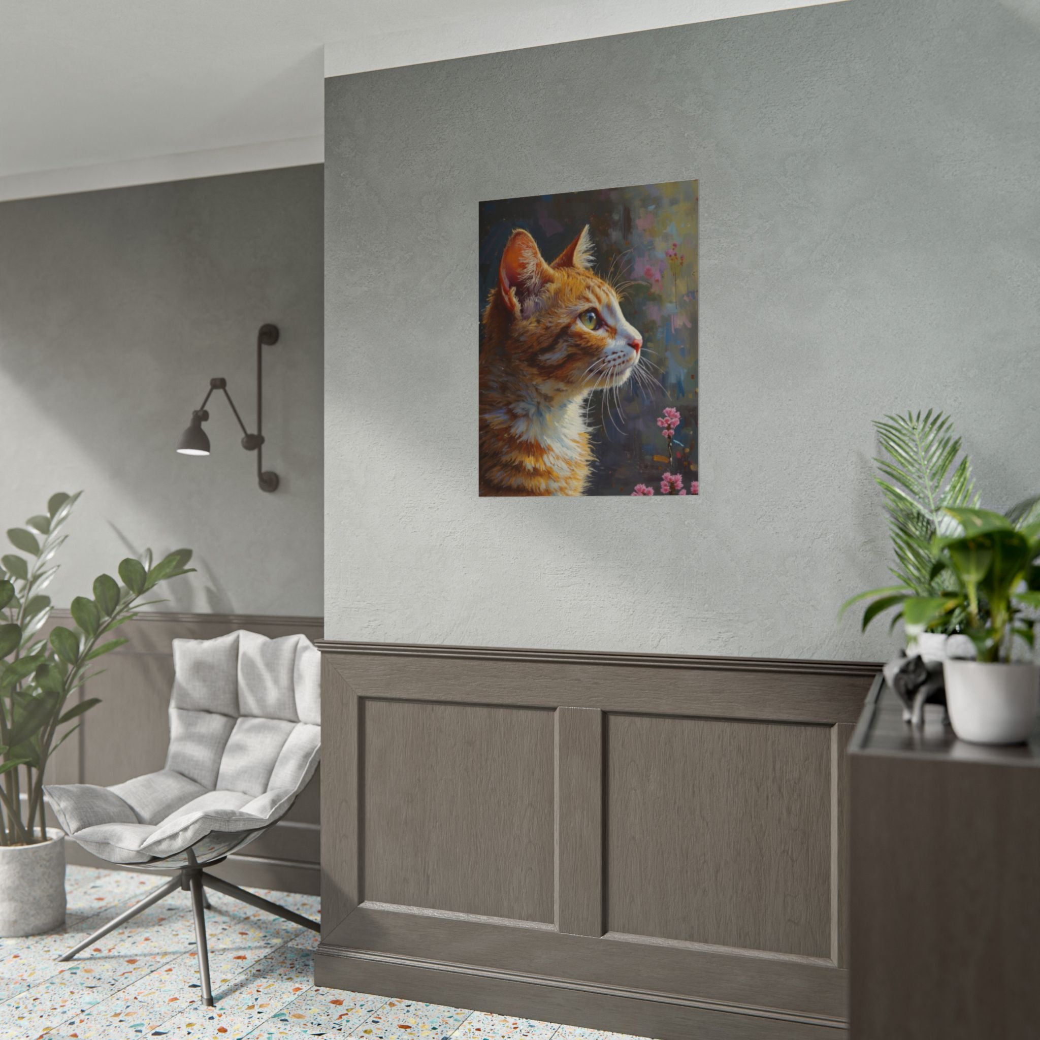 Orange tabby Cat  Oil Brushstroke Rolled Poster