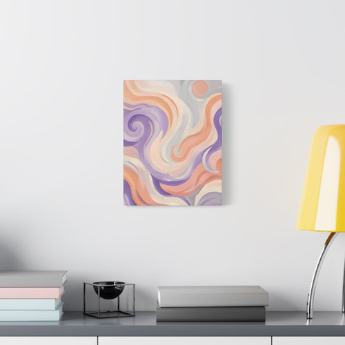 Abstracte Wervel Matte Canvas Wandkunst - Pastel Golven Gespannen Print