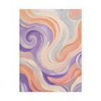 Abstract Swirl Poster - Peach & Lavender Fluid Art Rolled Wall Print