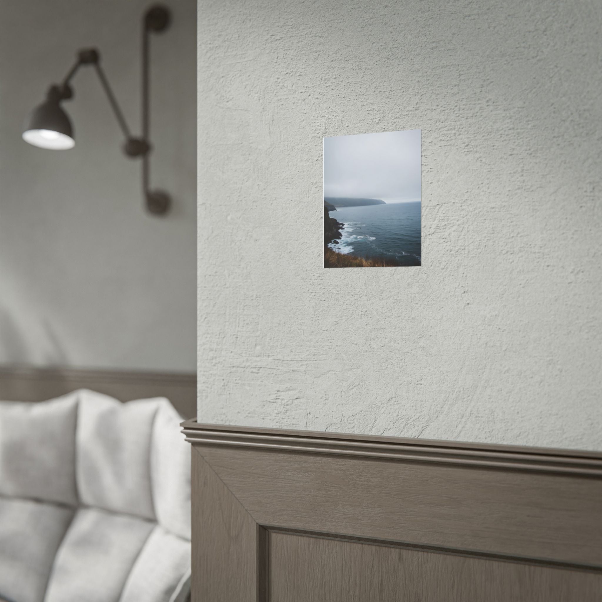 Foggy Coastal Cliff Wall Art  - Poster