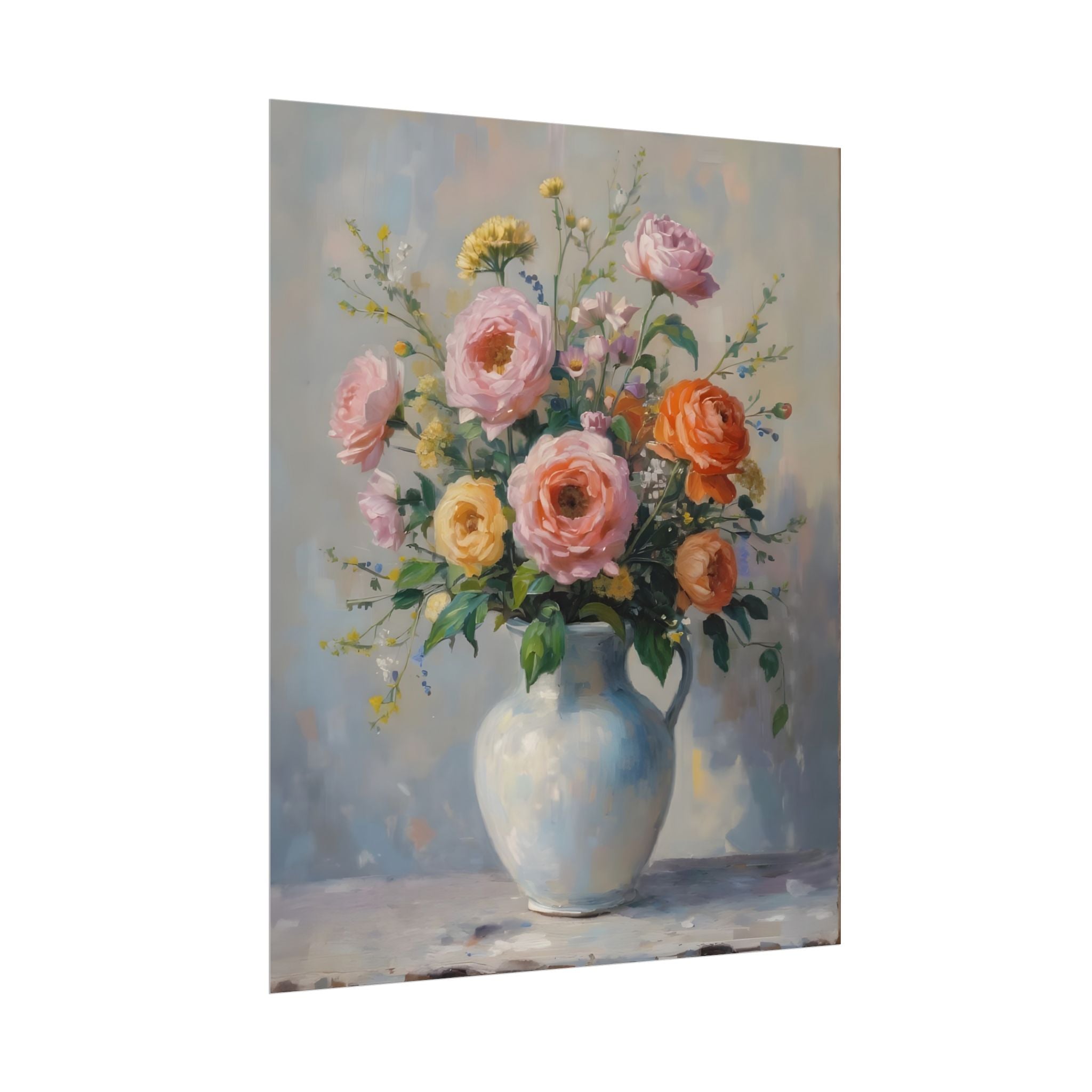 Colourful Roses in Jug Wall Art - Poster