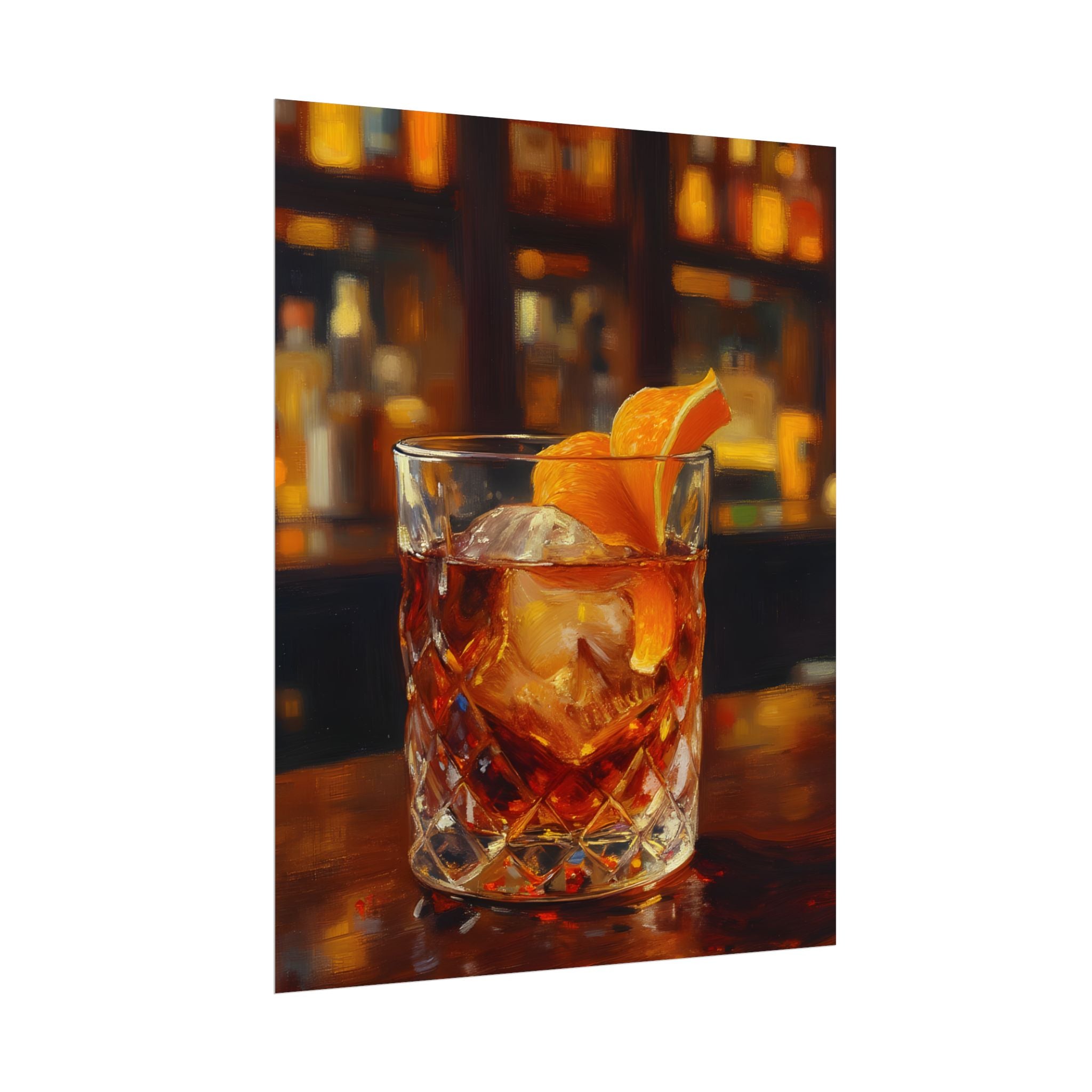 Whisky on Ice Wall Art -  Bar & Home Decor - Poster