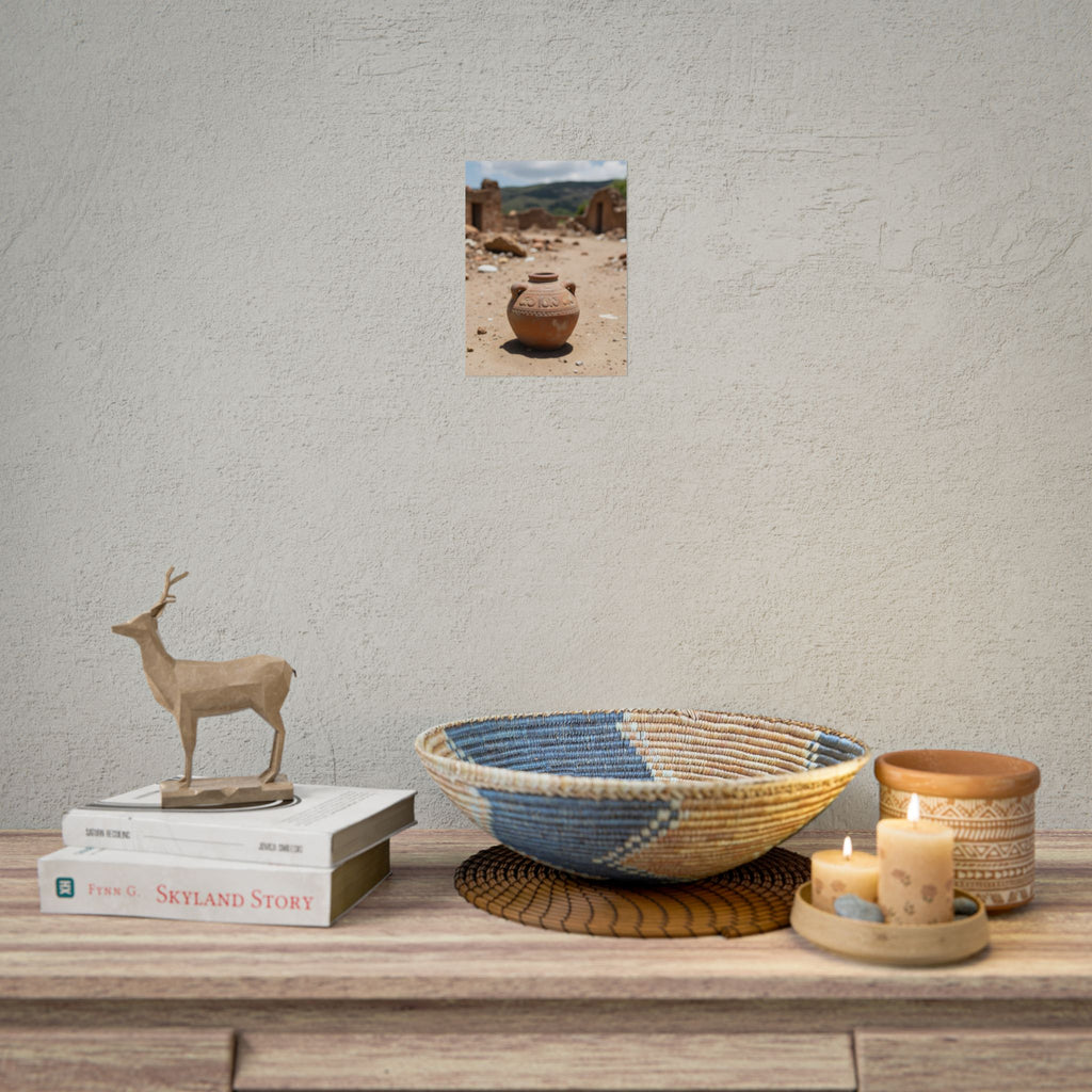 Rustic Terracotta  Clay Pot Desert Poster - Rolled Photo Print