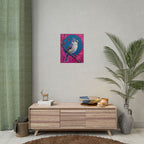 Blue jay on a holly branch Wall Art - Poster