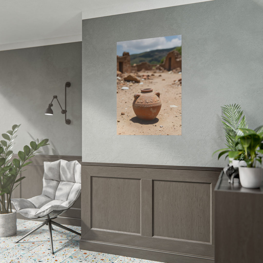 Rustic Terracotta  Clay Pot Desert Poster - Rolled Photo Print
