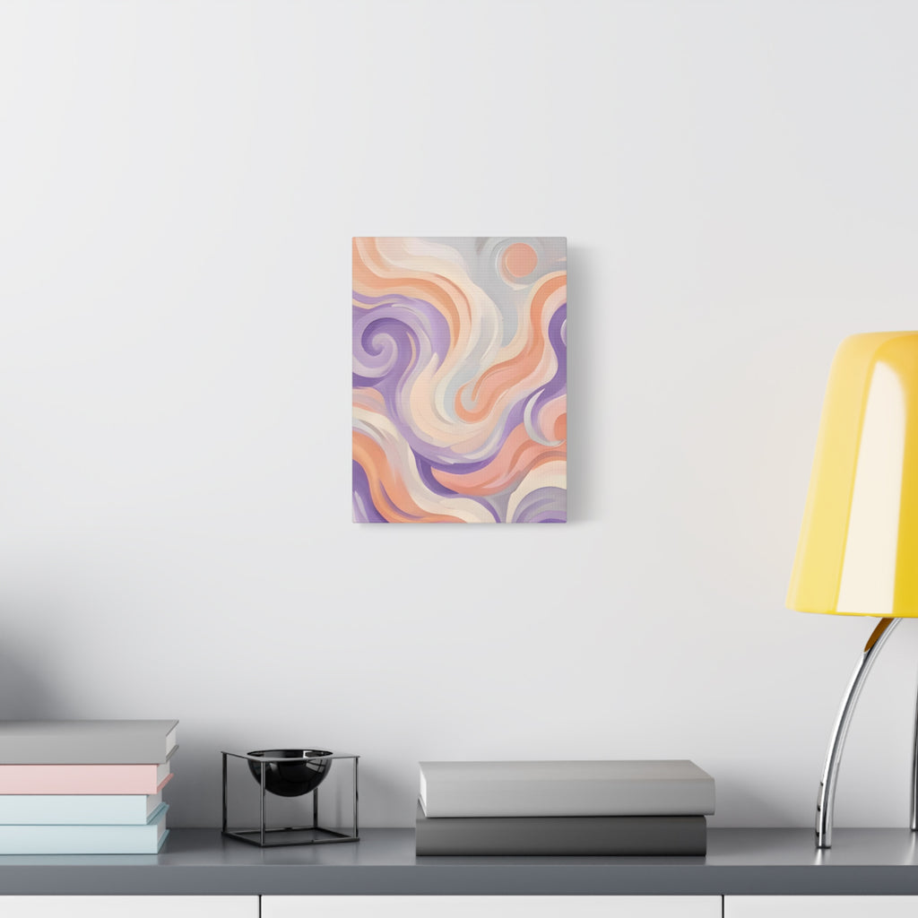 Abstract Swirl Matte Canvas Wall Art - Pastel Waves Stretched Print