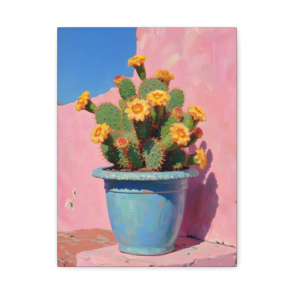 Cactus Pink Wall Art -  Stretched Canvas