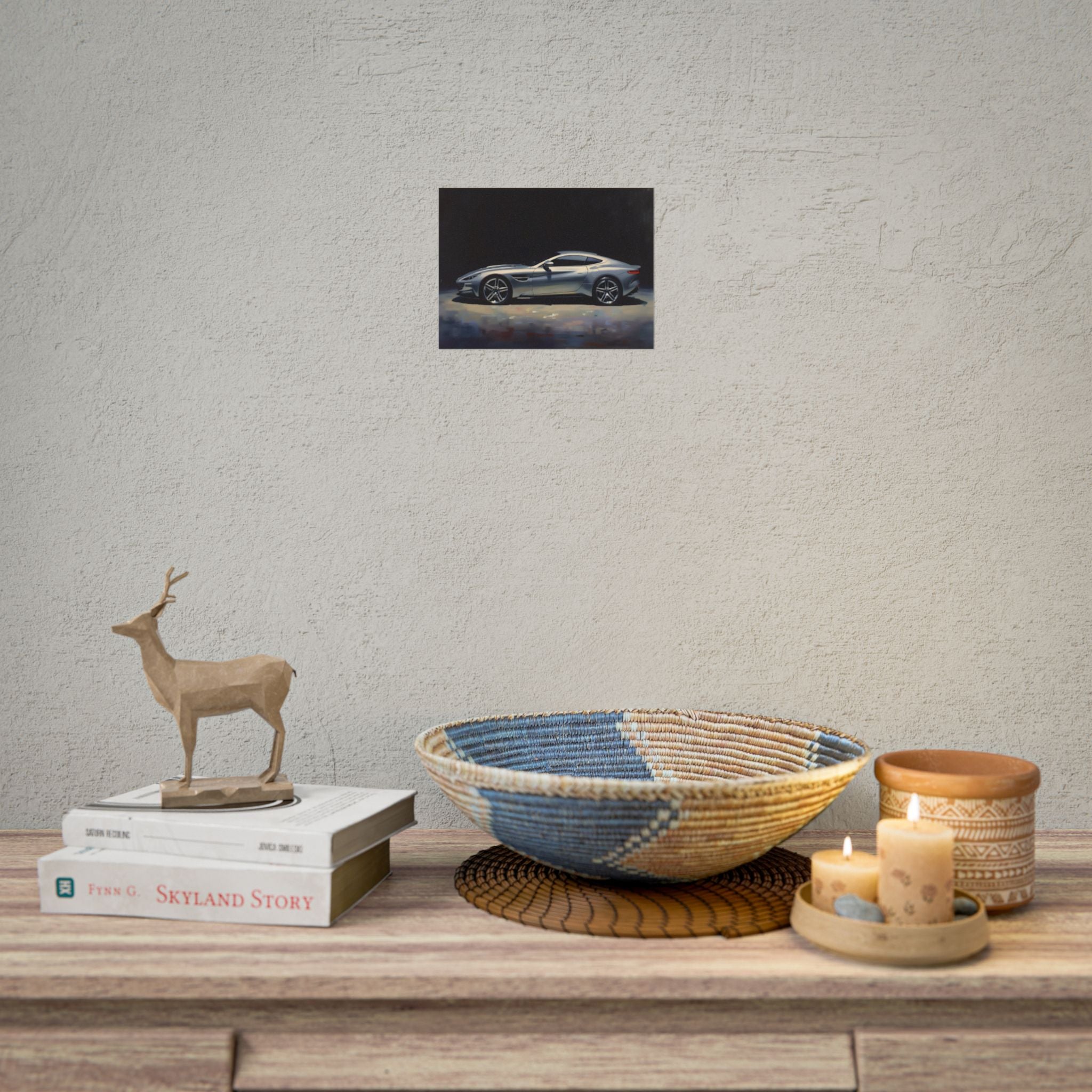 Sportwagen Poster - Zilveren GT Automotive Kunstprint (Opgerolde Poster)