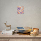 Abstract Swirl Poster - Peach & Lavender Fluid Art Rolled Wall Print