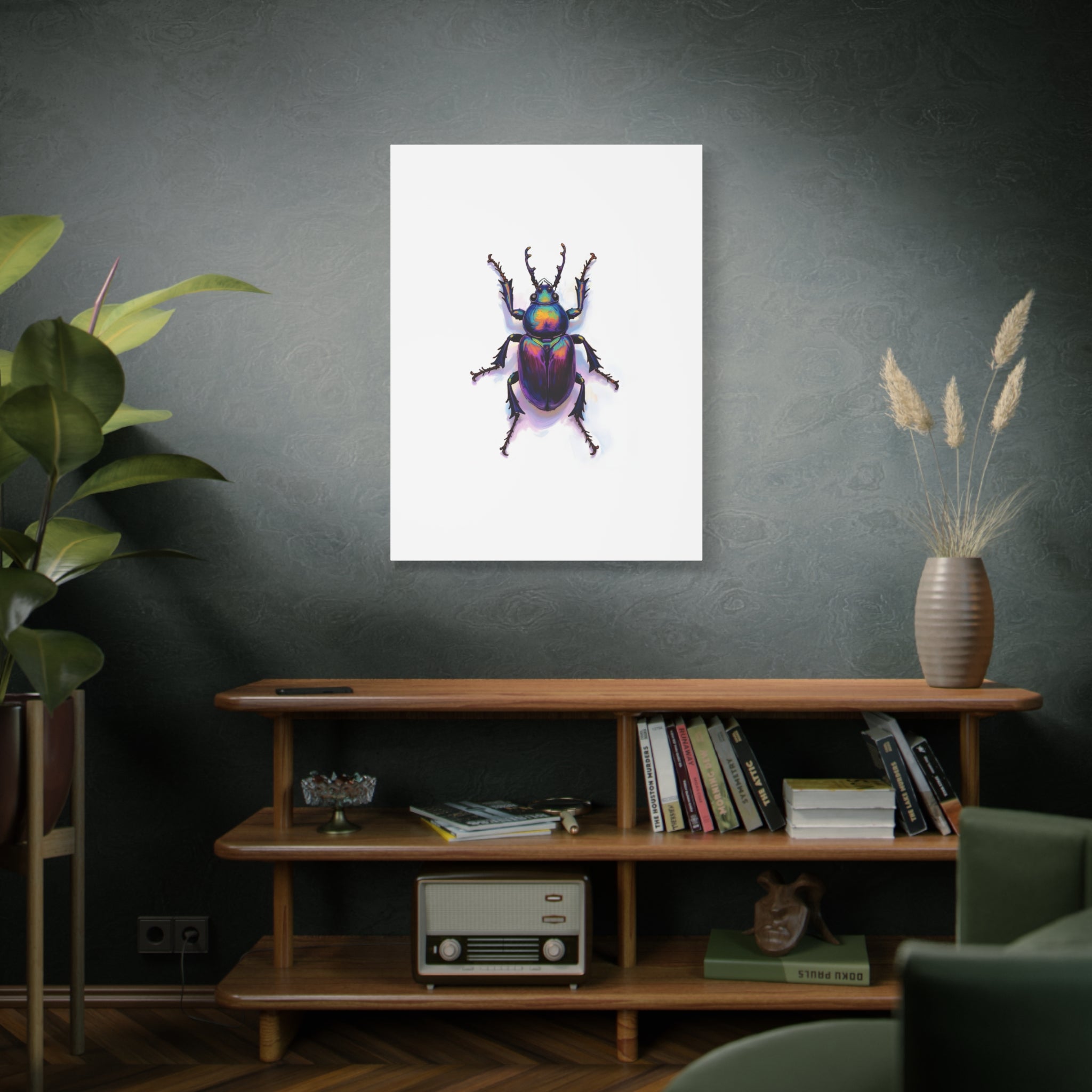 Iridescent Beetle Wall Art – Stretched Canvas