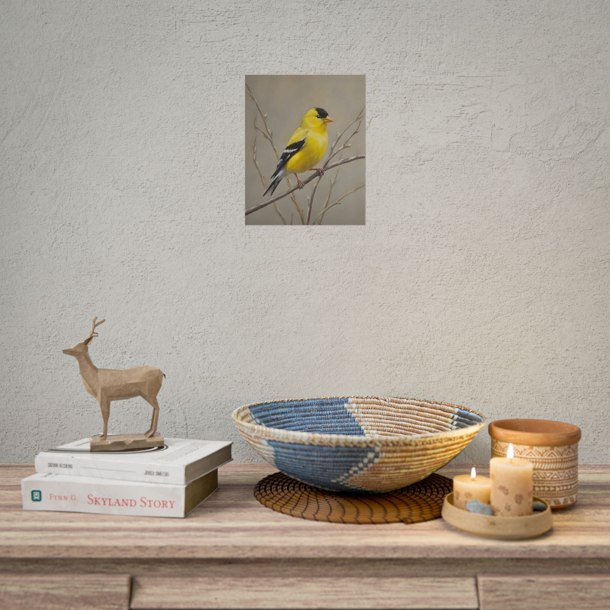 Goudvink Kunst Poster - Gele Zangvogel Print voor Natuurliefhebbers