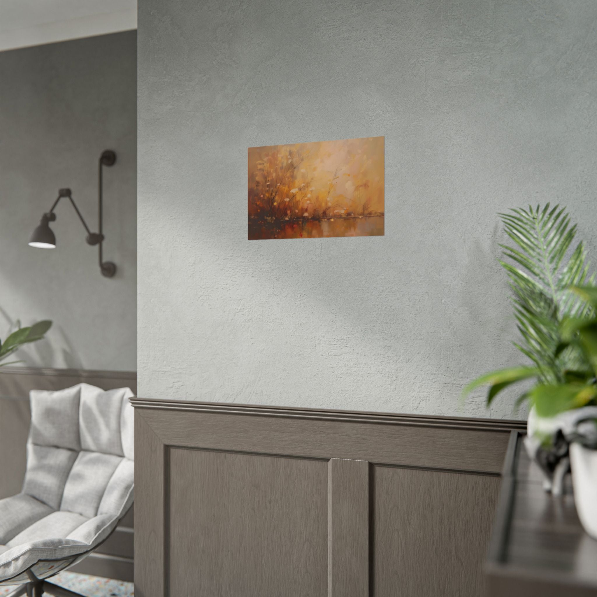 Golden Meadow Abstract Wall Art - Poster