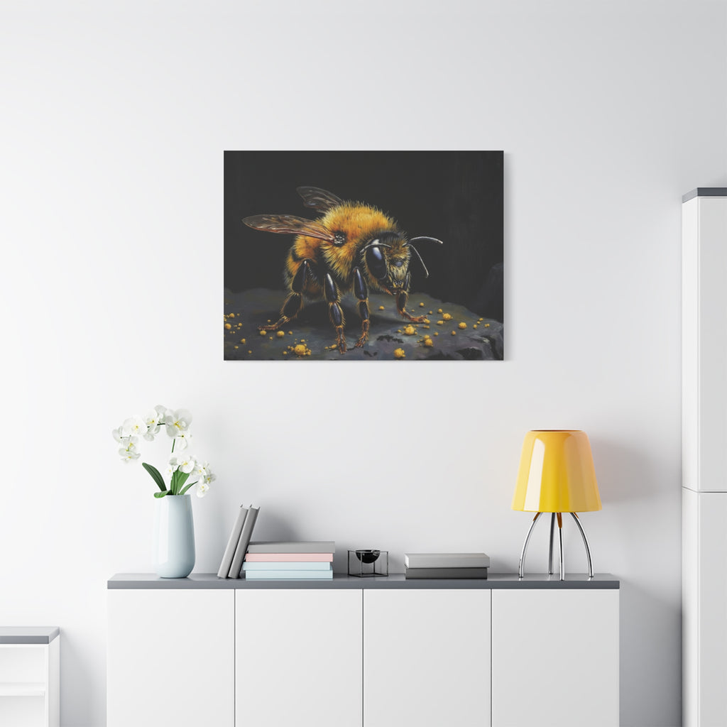 Bumblebee Canvas Print — Realistic Bee Wall Art on Matte Stretched Canvas