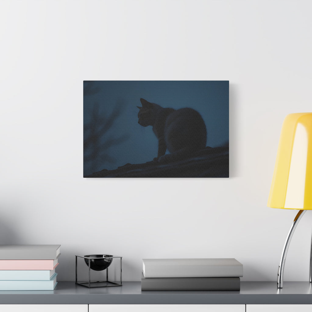 Nightwatch Cat Wall Art - Stretched canvas