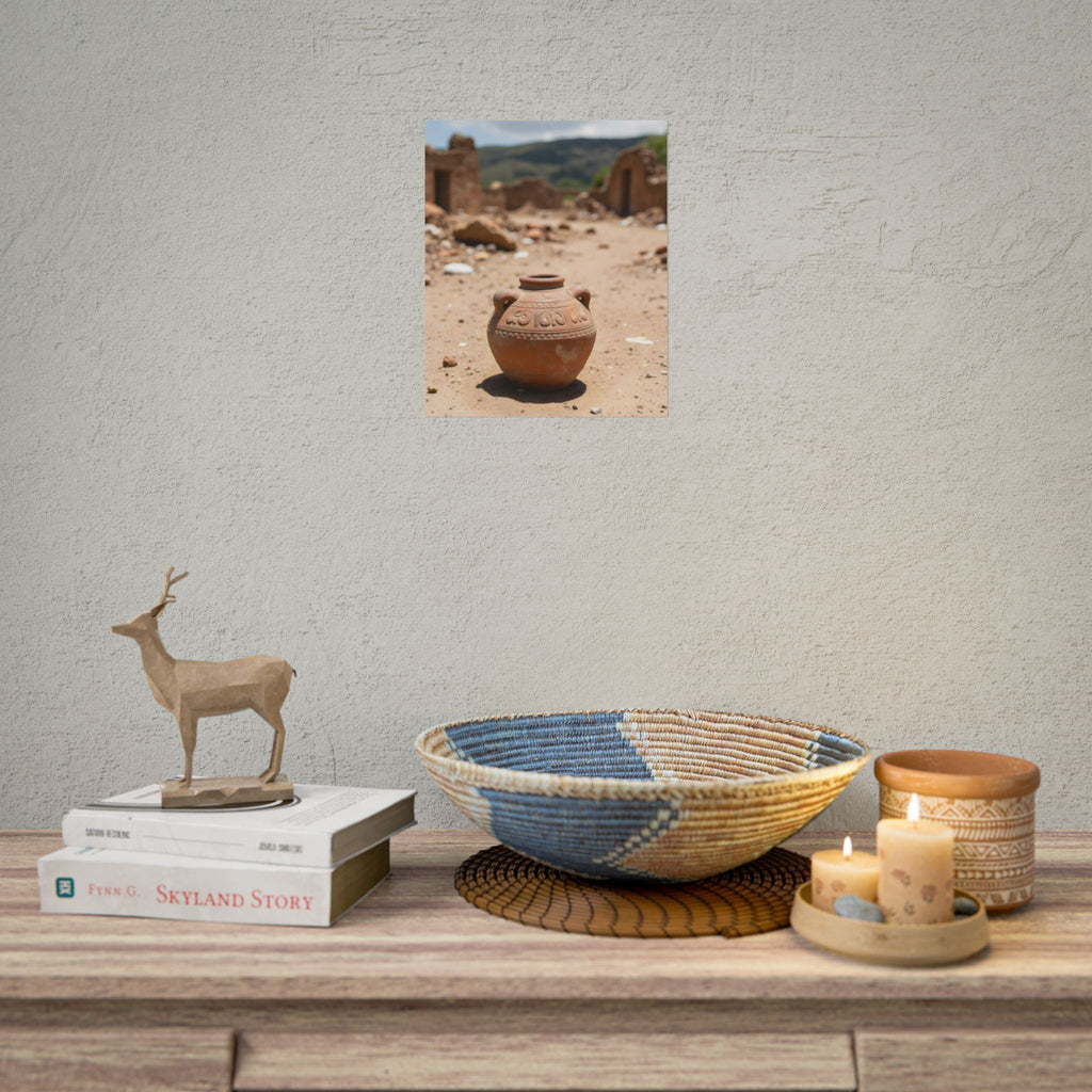 Rustic Terracotta  Clay Pot Desert Poster - Rolled Photo Print