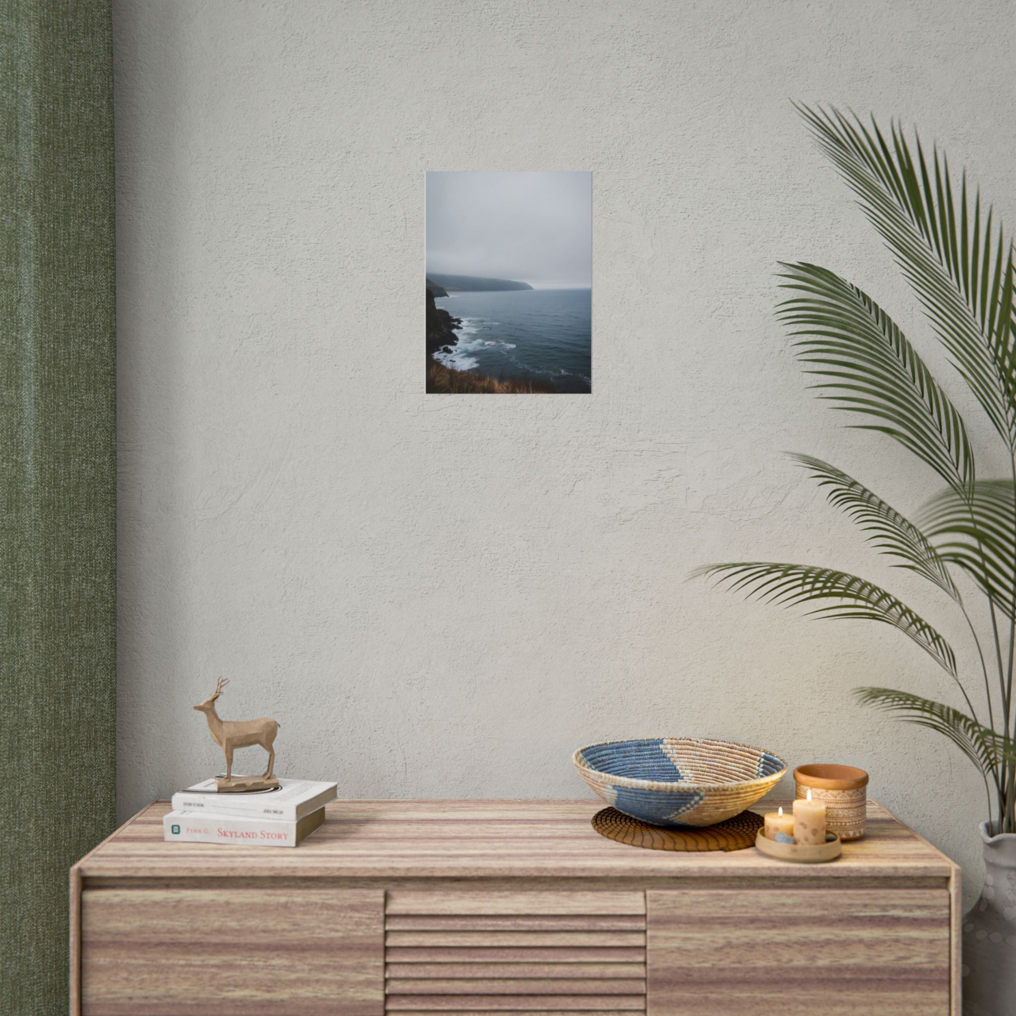 Foggy Coastal Cliff Wall Art  - Poster