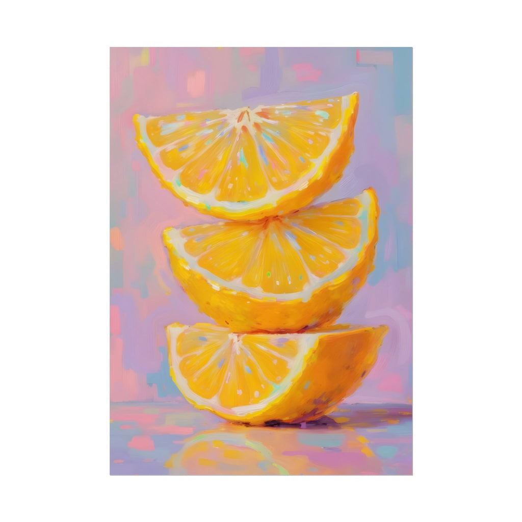 Citrus Slice - Stacked Lemon Wall Art - Stretched Poster