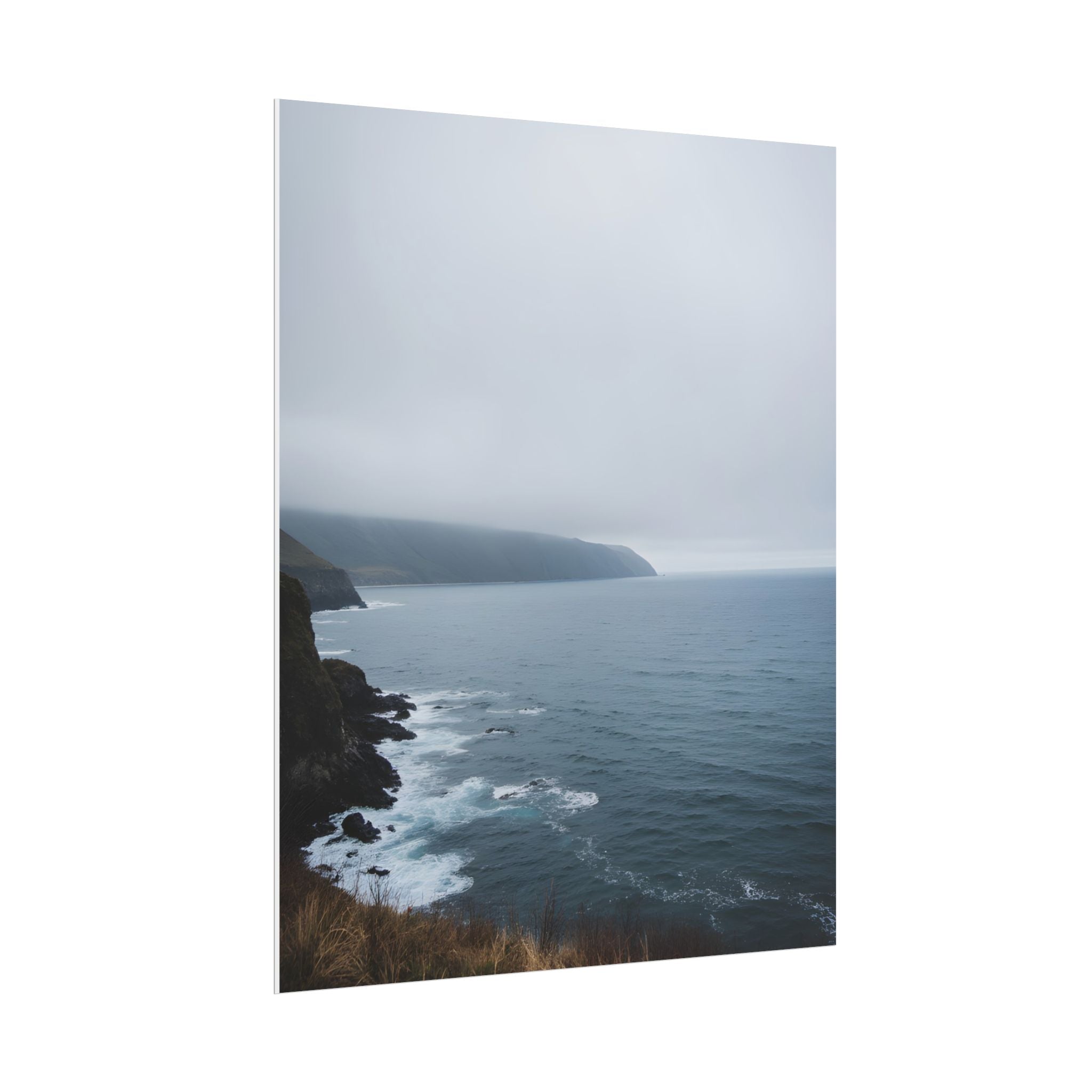 Foggy Coastal Cliff Wall Art  - Poster