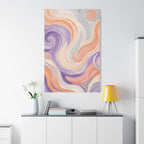 Abstract Swirl Matte Canvas Wall Art - Pastel Waves Stretched Print