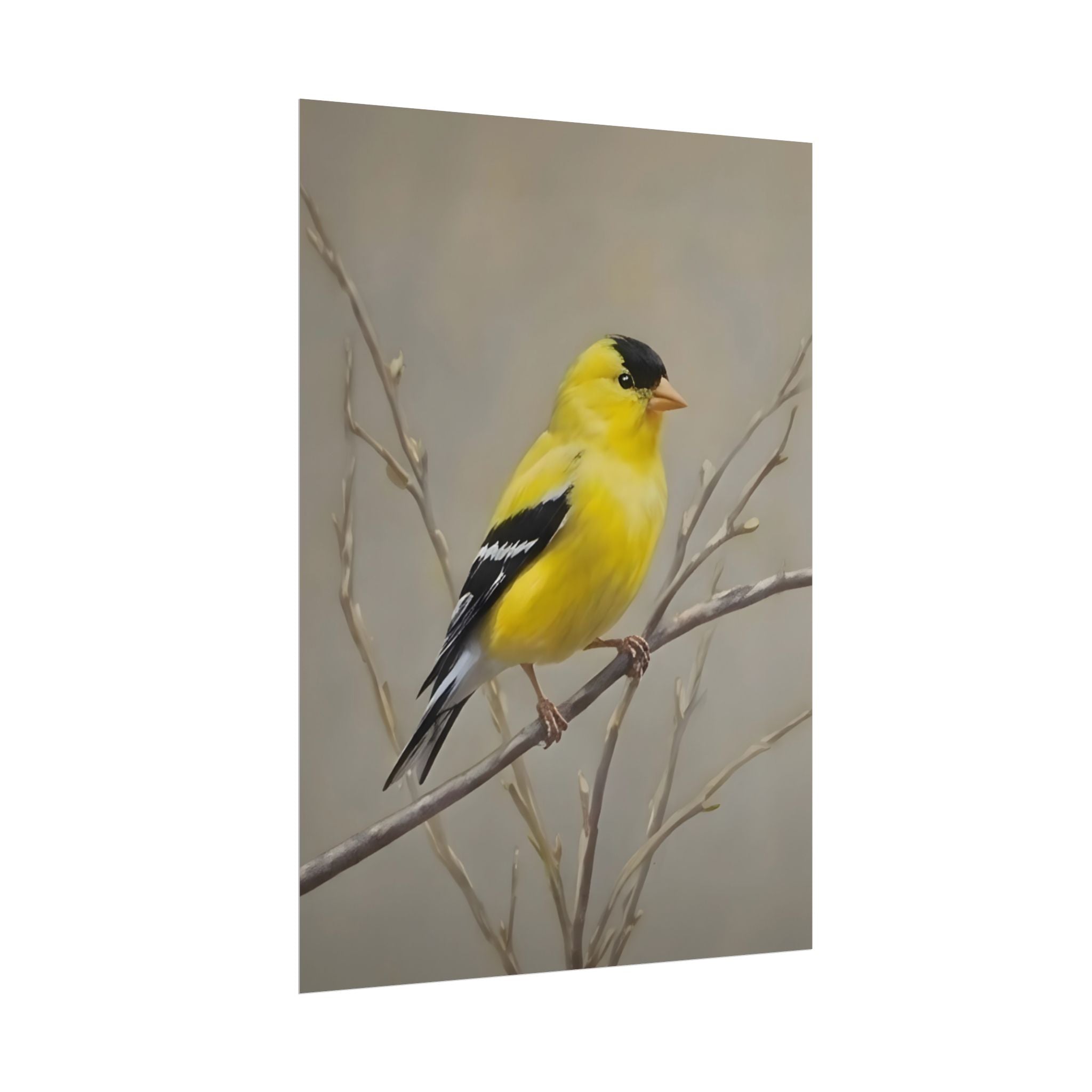 Goudvink Kunst Poster - Gele Zangvogel Print voor Natuurliefhebbers