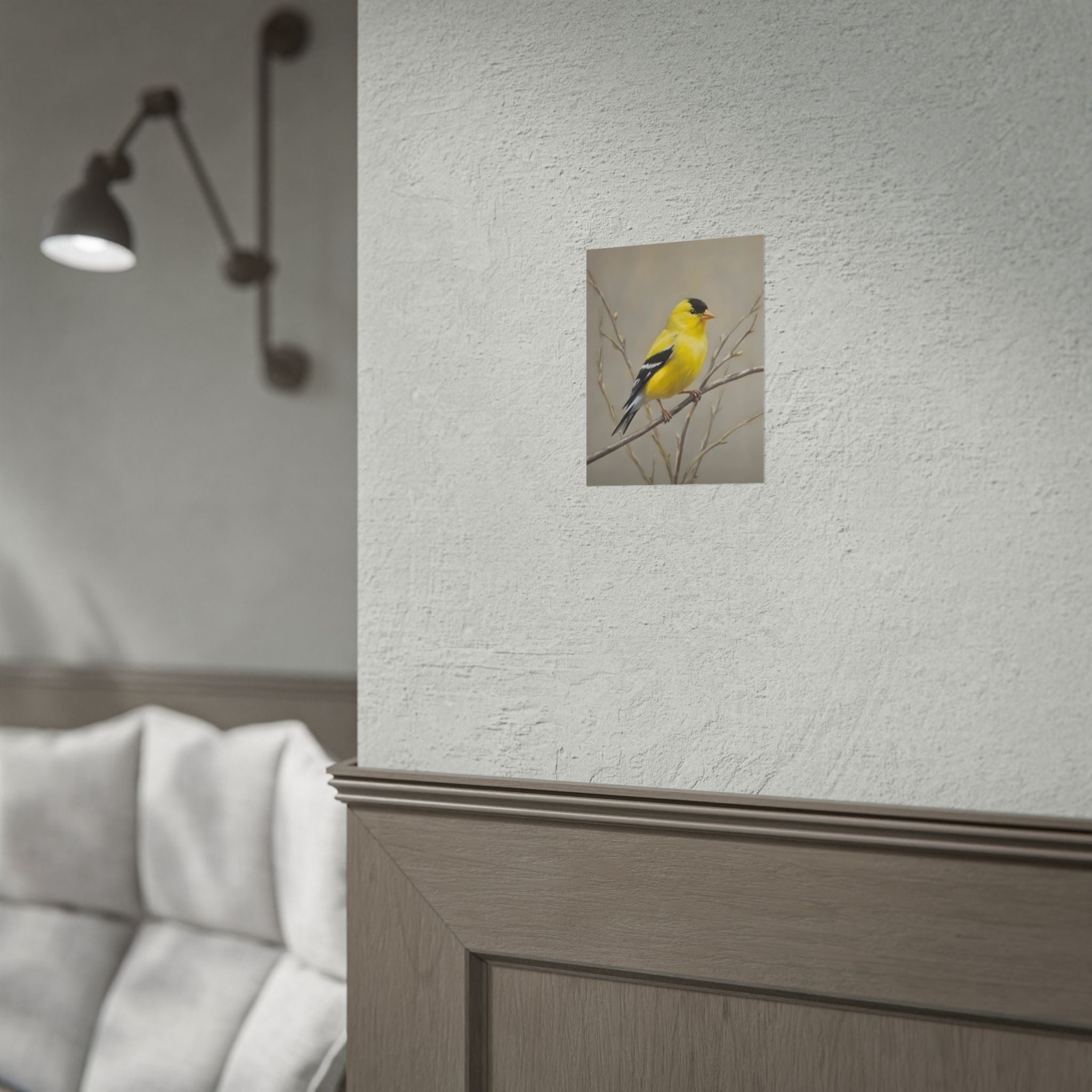 Goldfinch Art Poster - Yellow Songbird Print for Nature Lovers