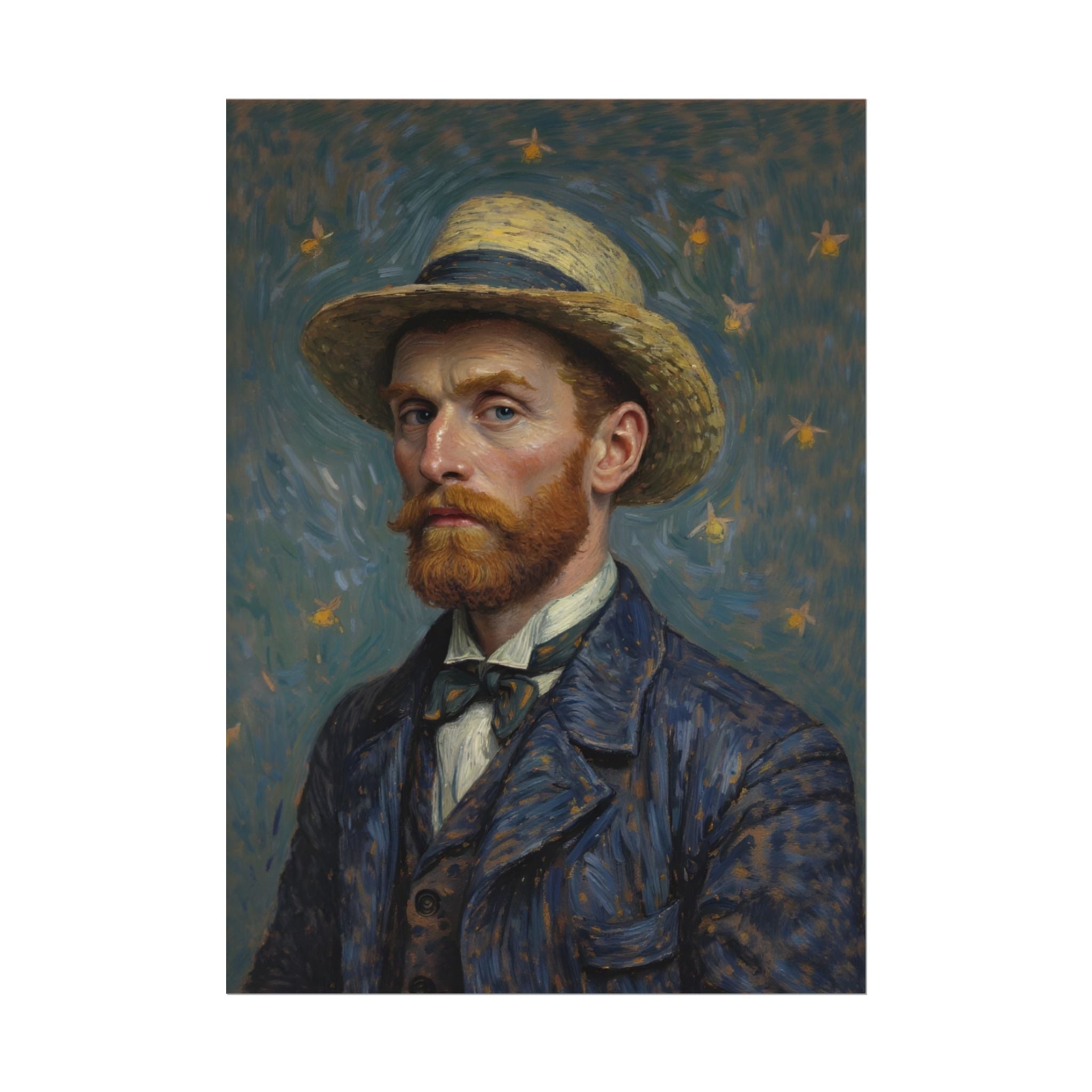 Van Gogh Portret Opgerolde Poster — Vintage Impressionistisch Kunstwerk