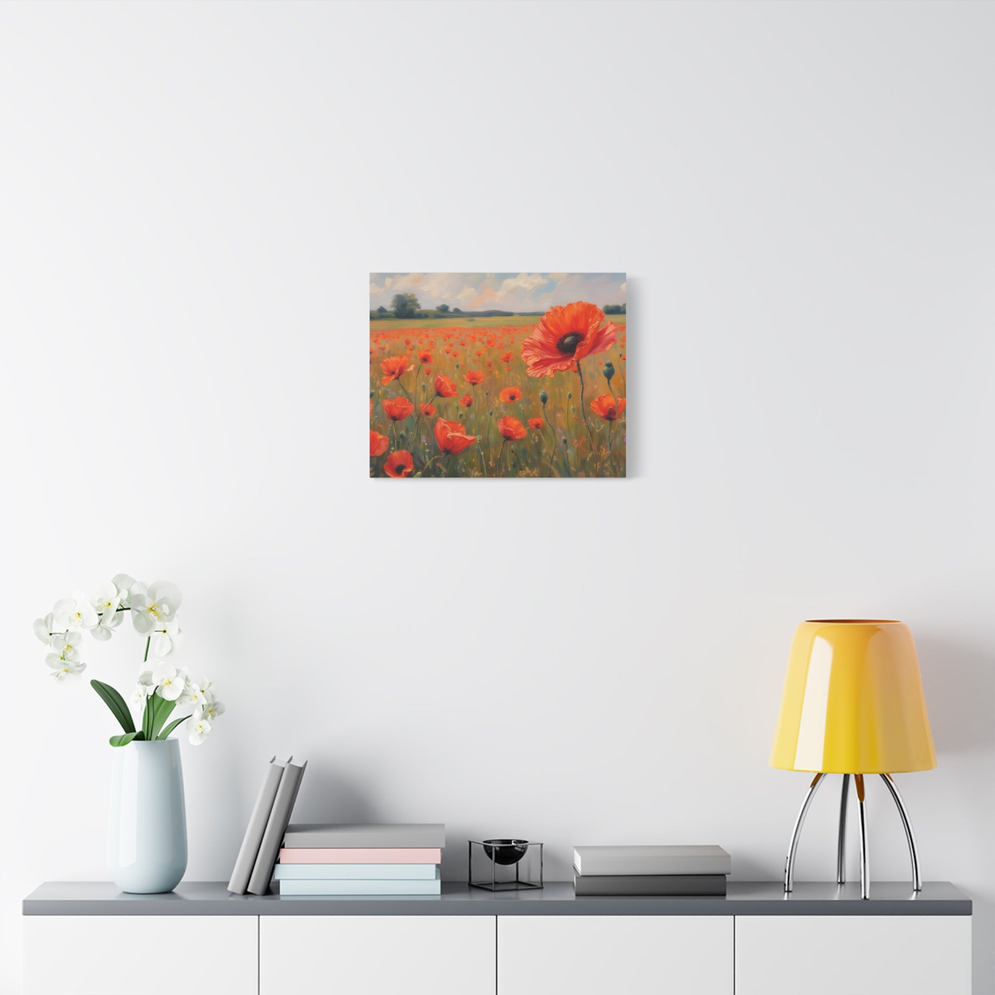 Poppy Field Canvas Wall Art — Matte Stretched Floral Painting