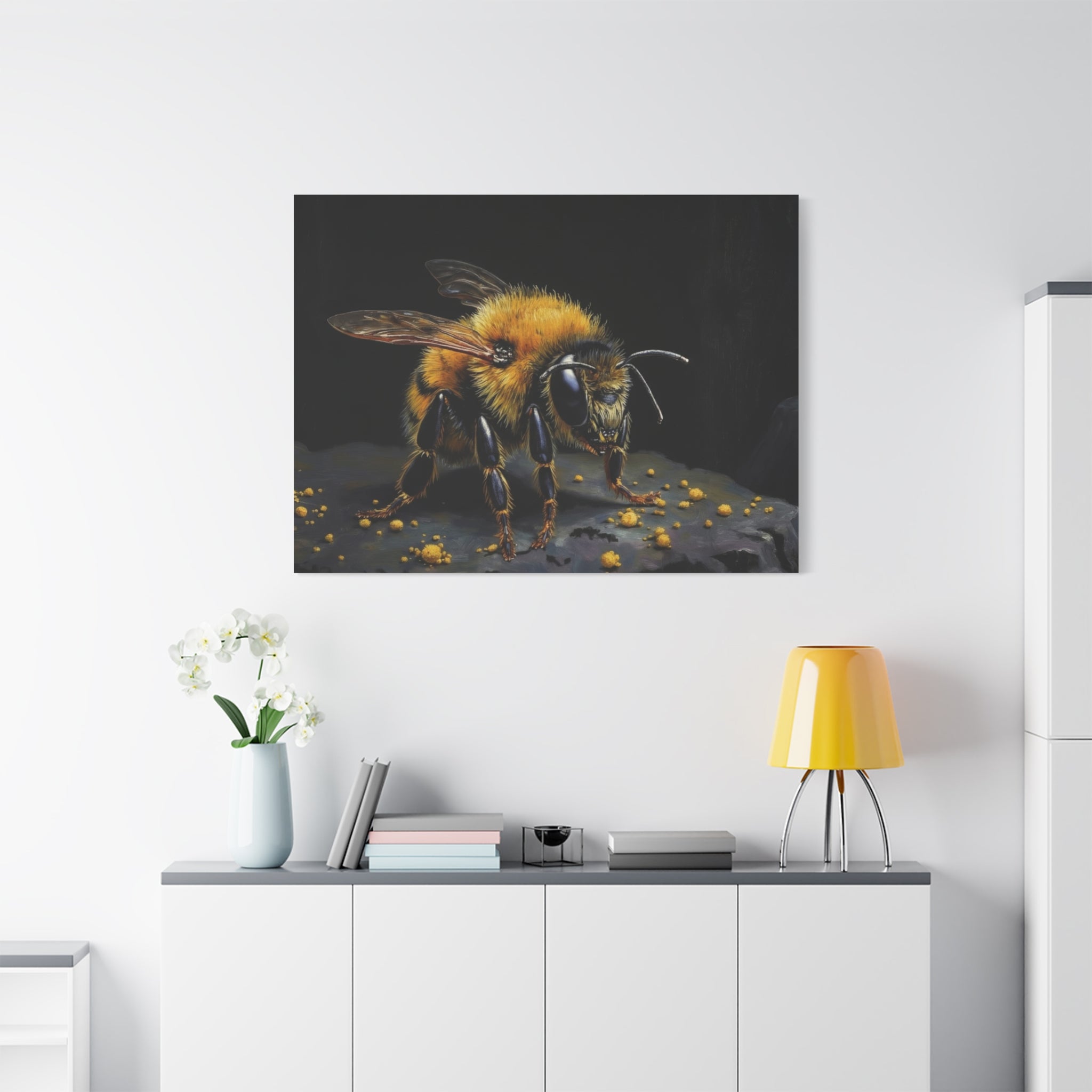 Bumblebee Canvas Print — Realistic Bee Wall Art on Matte Stretched Canvas