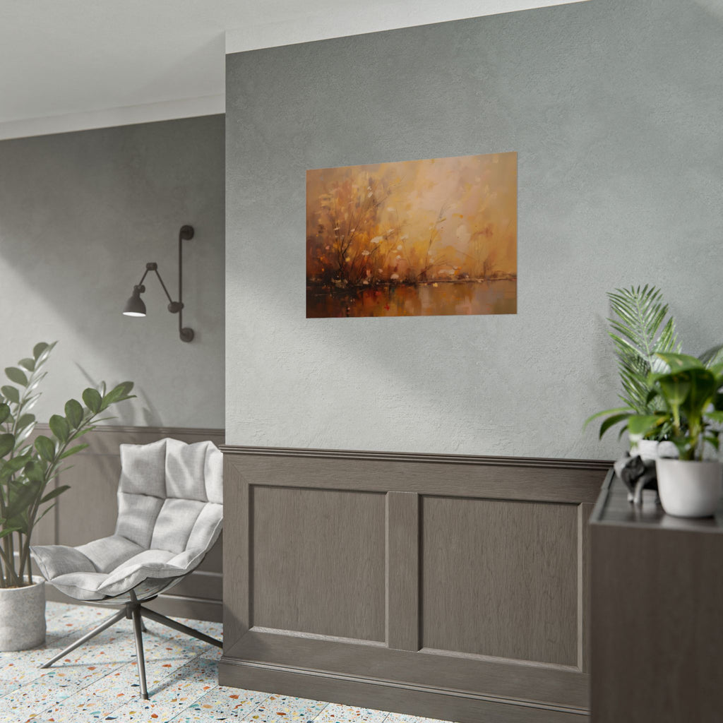 Golden Meadow Abstract Wall Art - Poster