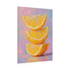 Citrus Slice - Stacked Lemon Wall Art - Stretched Canvas