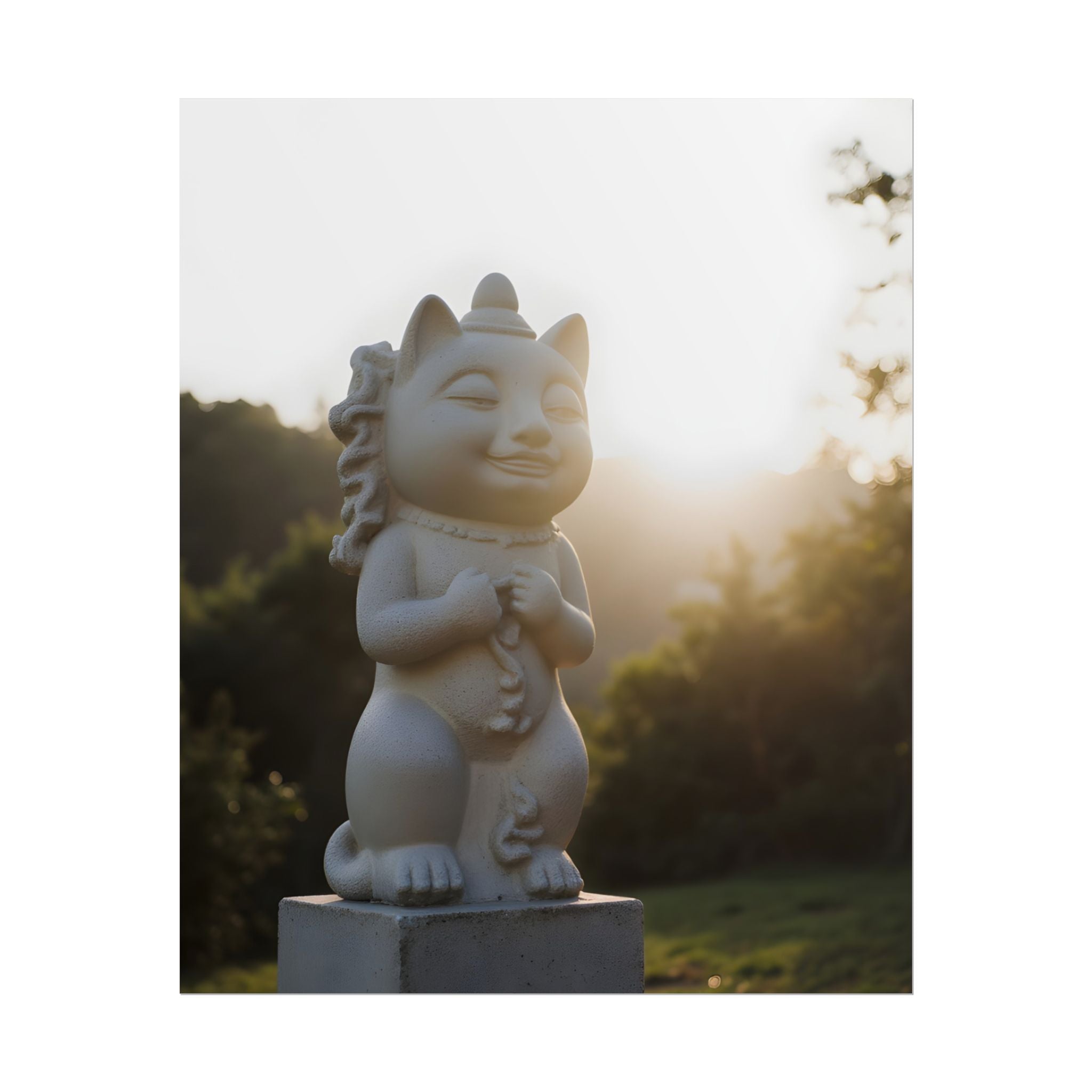 Sunlit Lucky Cat Wall Art - Poster