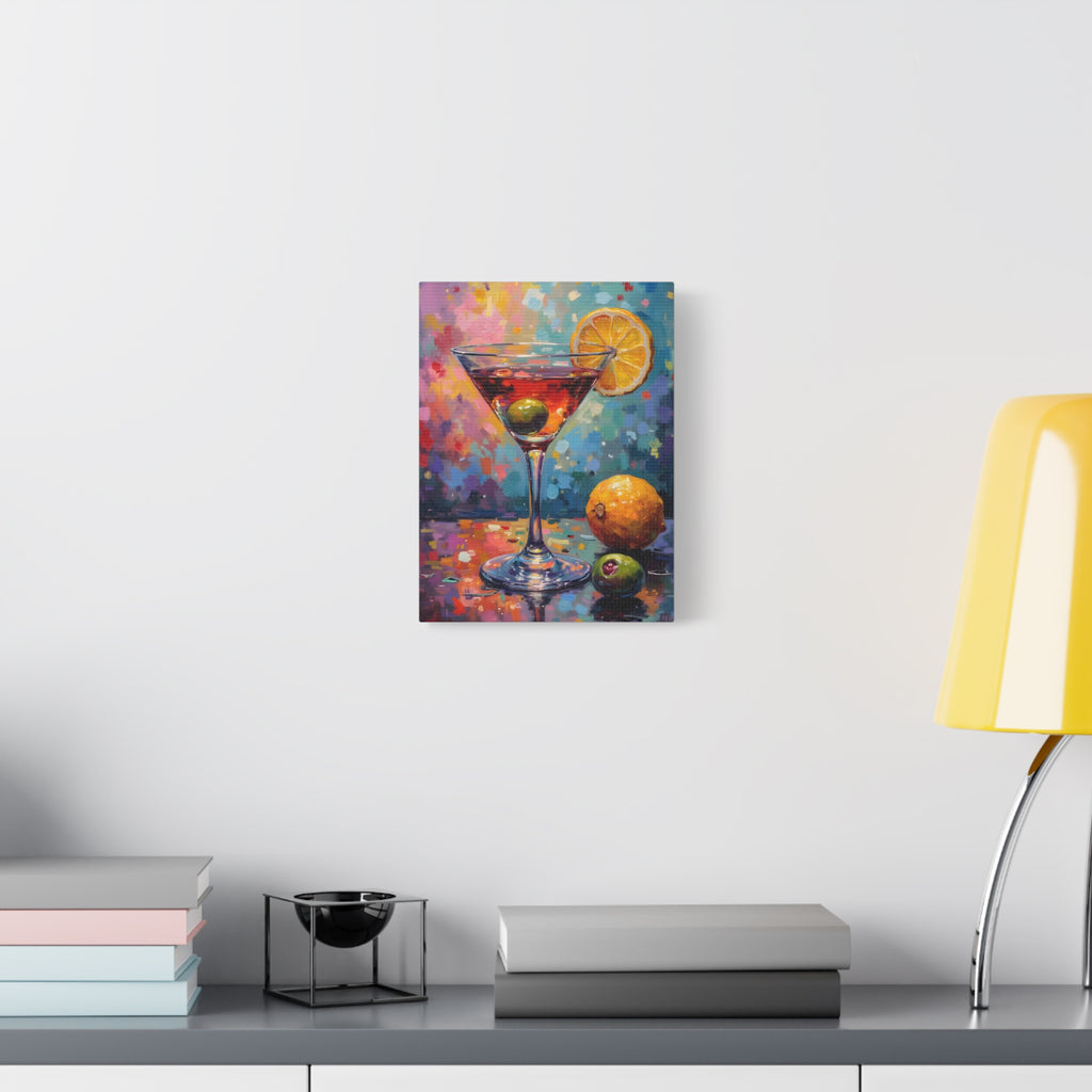 Colourful Martini Glass Matte Canvas Wall Art - Stretched canvas