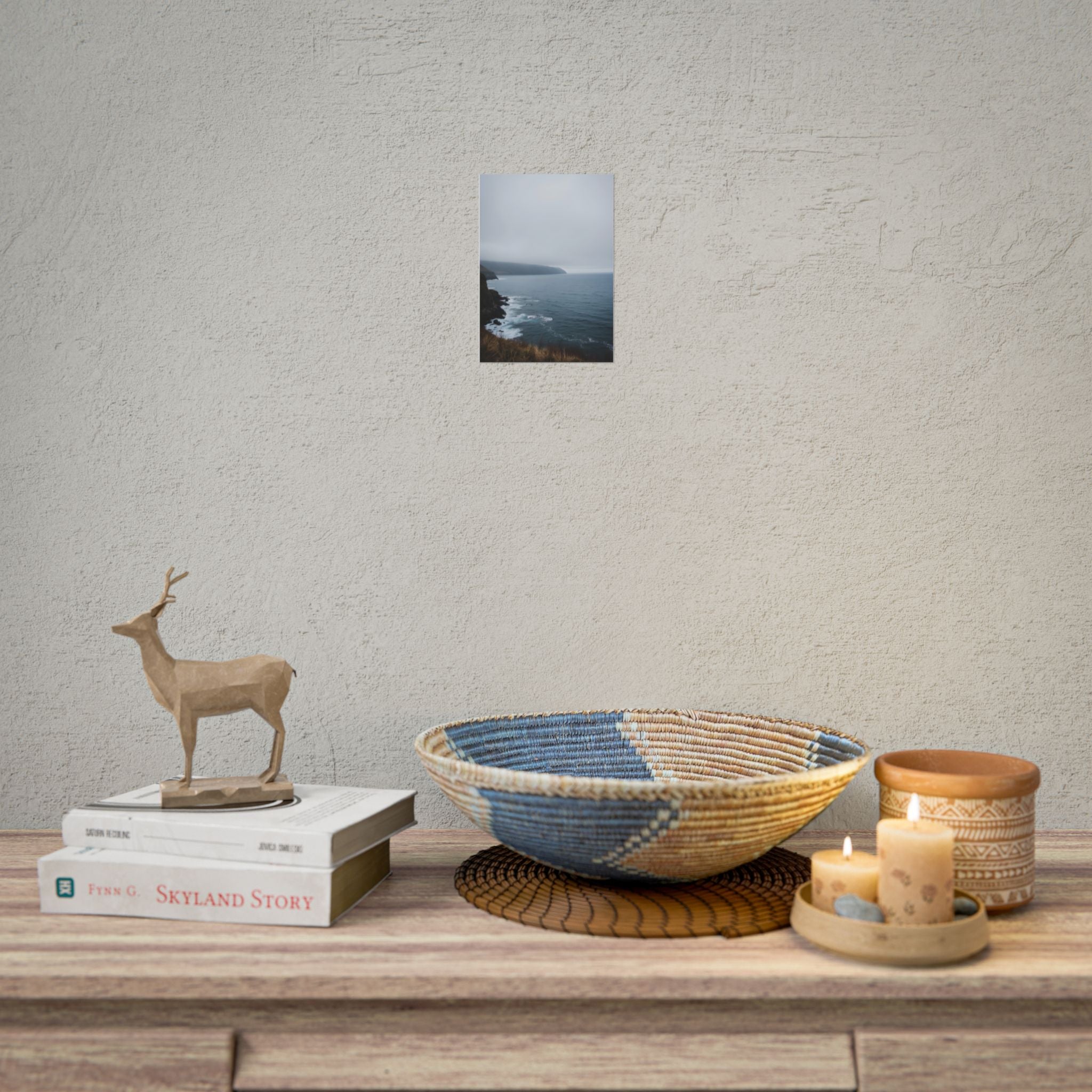 Foggy Coastal Cliff Wall Art  - Poster