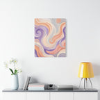 Abstract Swirl Matte Canvas Wall Art - Pastel Waves Stretched Print