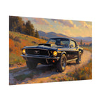 Vintage Mustang Sunset Wall Art - Classic Muscle Car - Poster