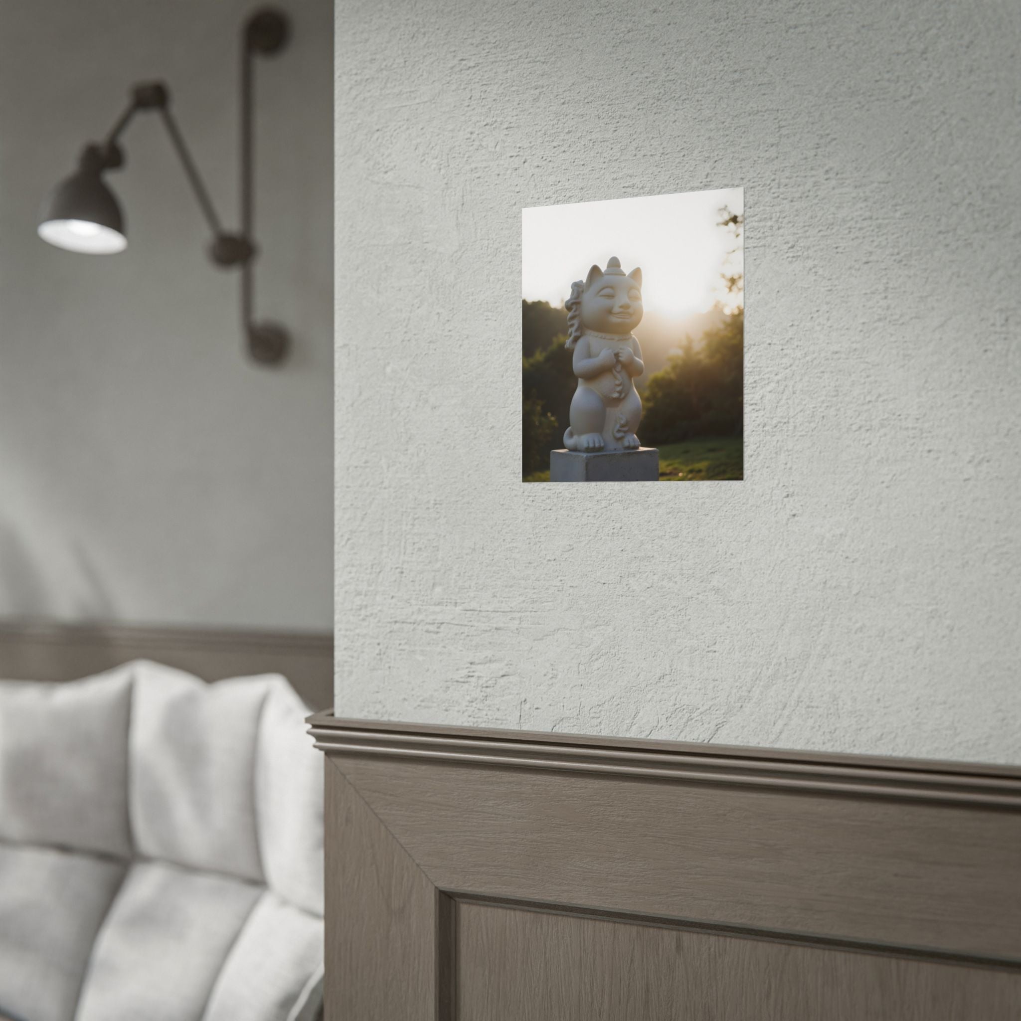 Sunlit Lucky Cat Wall Art - Poster