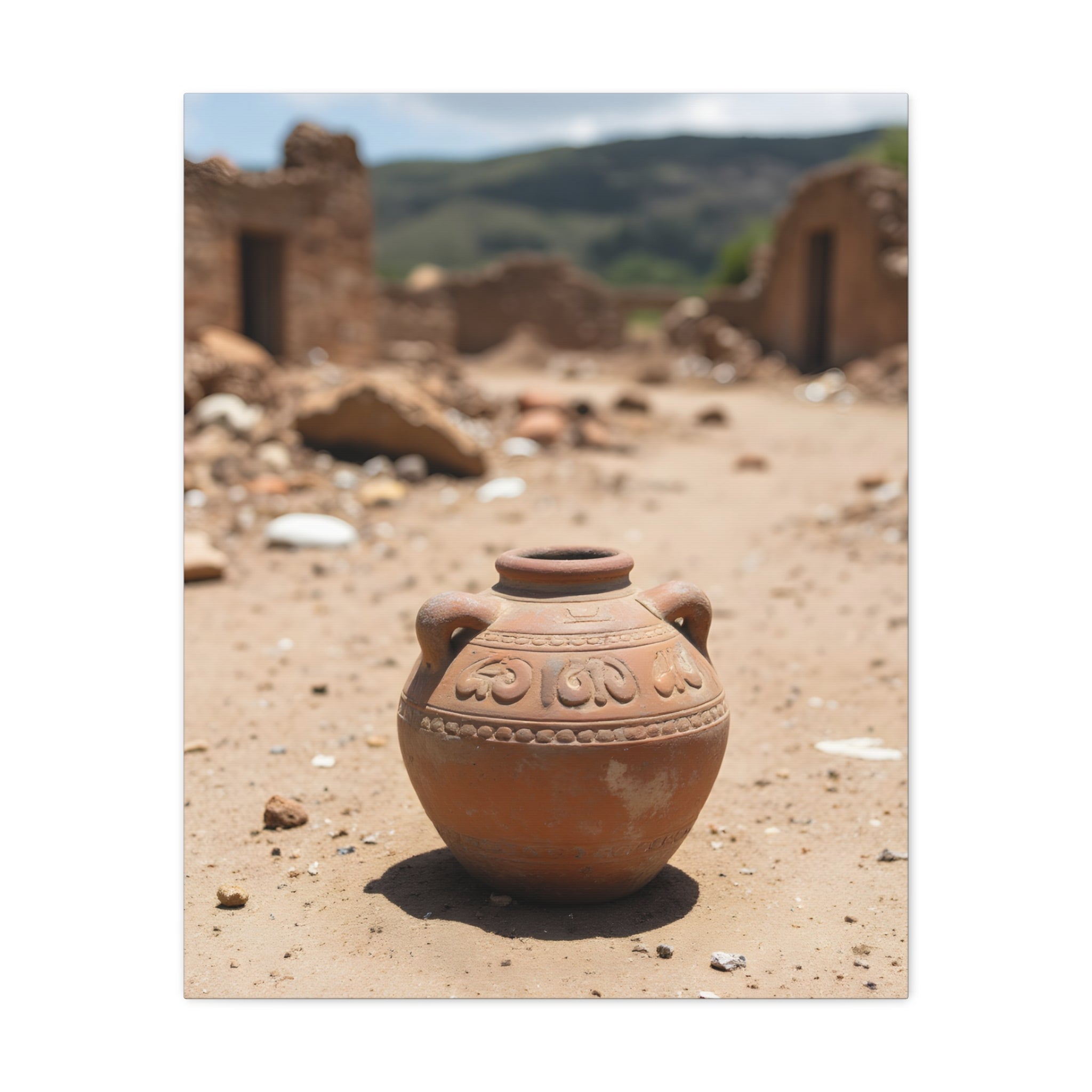 Rustieke Terracotta Pot Foto Canvas