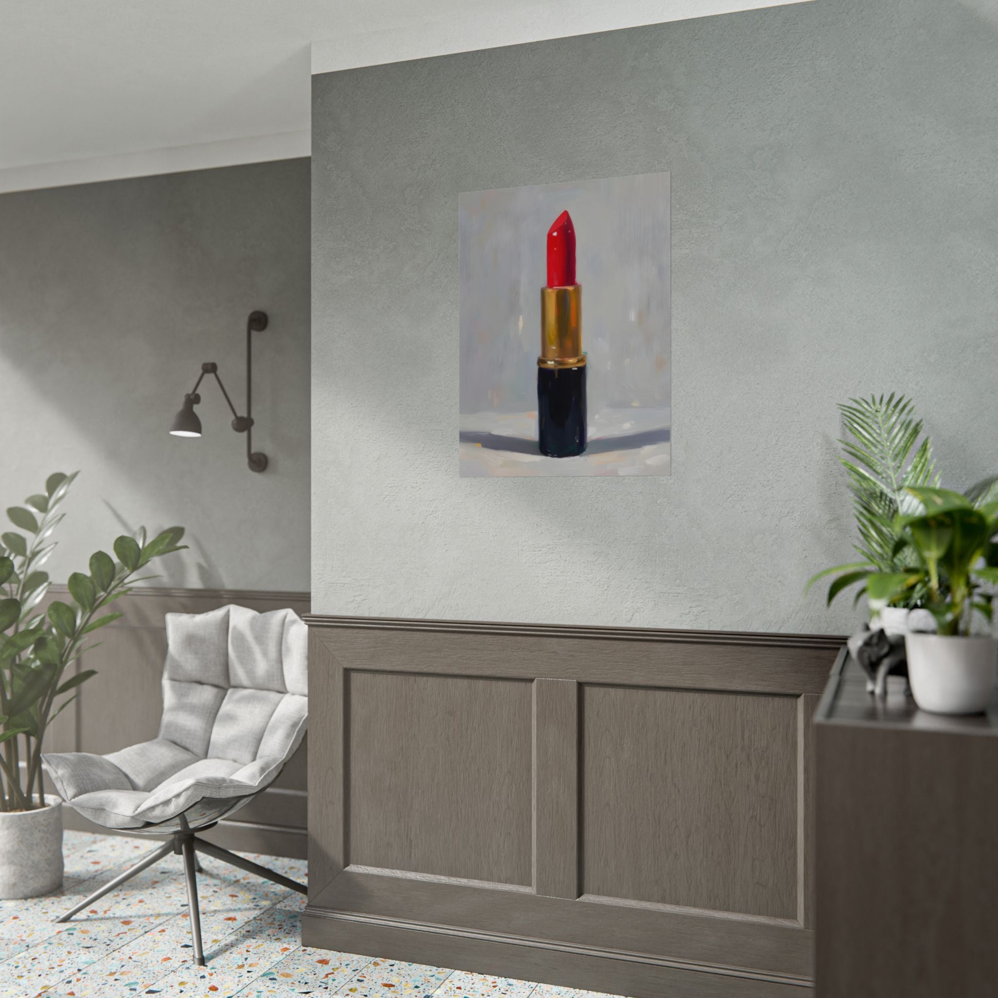 Lipstick Art Poster — Red Lipstick Still Life Rolled Poster