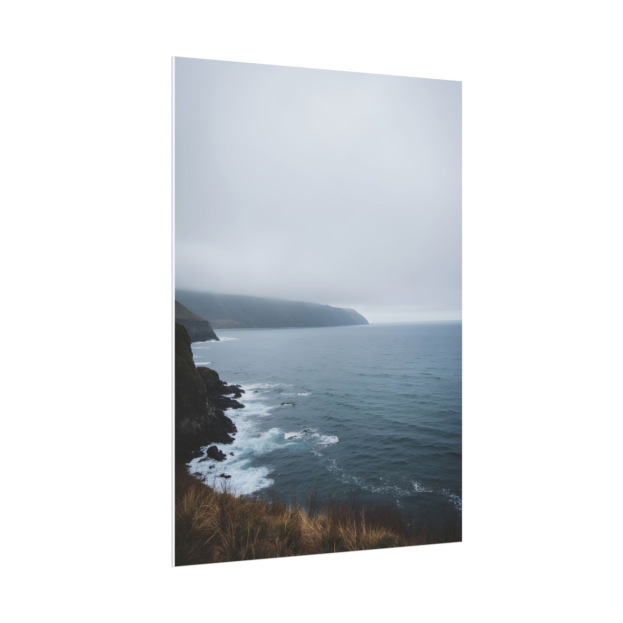 Foggy Coastal Cliff Wall Art  - Poster
