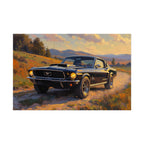 Vintage Mustang Sunset Wall Art - Classic Muscle Car - Poster