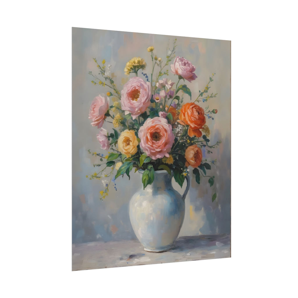 Colourful Roses in Jug Wall Art - Poster