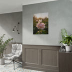 Butterfly on Pink Rose Wall Art - Poster