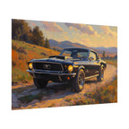 Vintage Mustang Sunset Wall Art - Classic Muscle Car - Poster