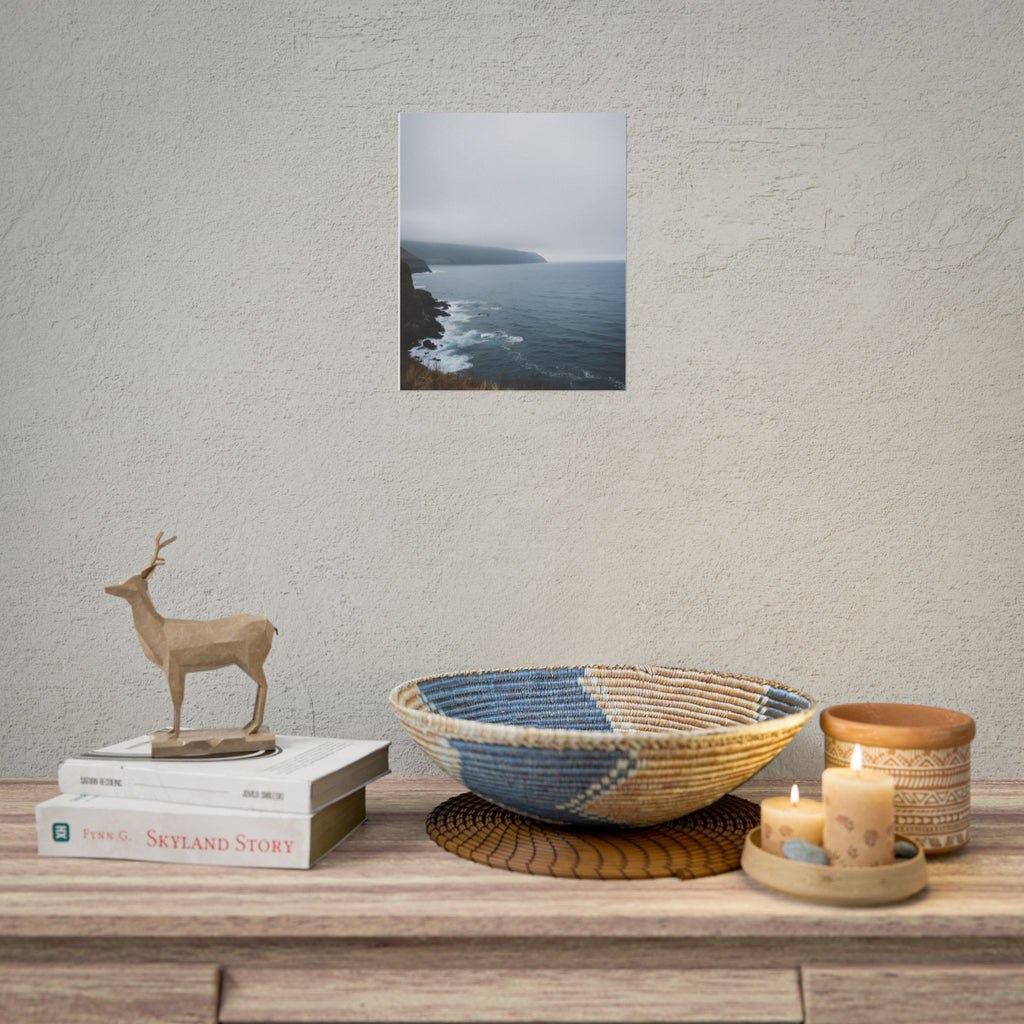 Foggy Coastal Cliff Wall Art  - Poster