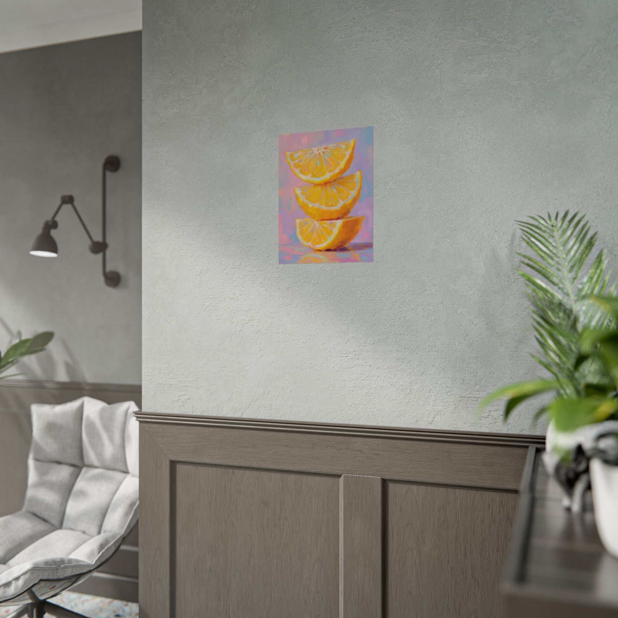 Citrus Slice - Stacked Lemon Wall Art - Stretched Poster