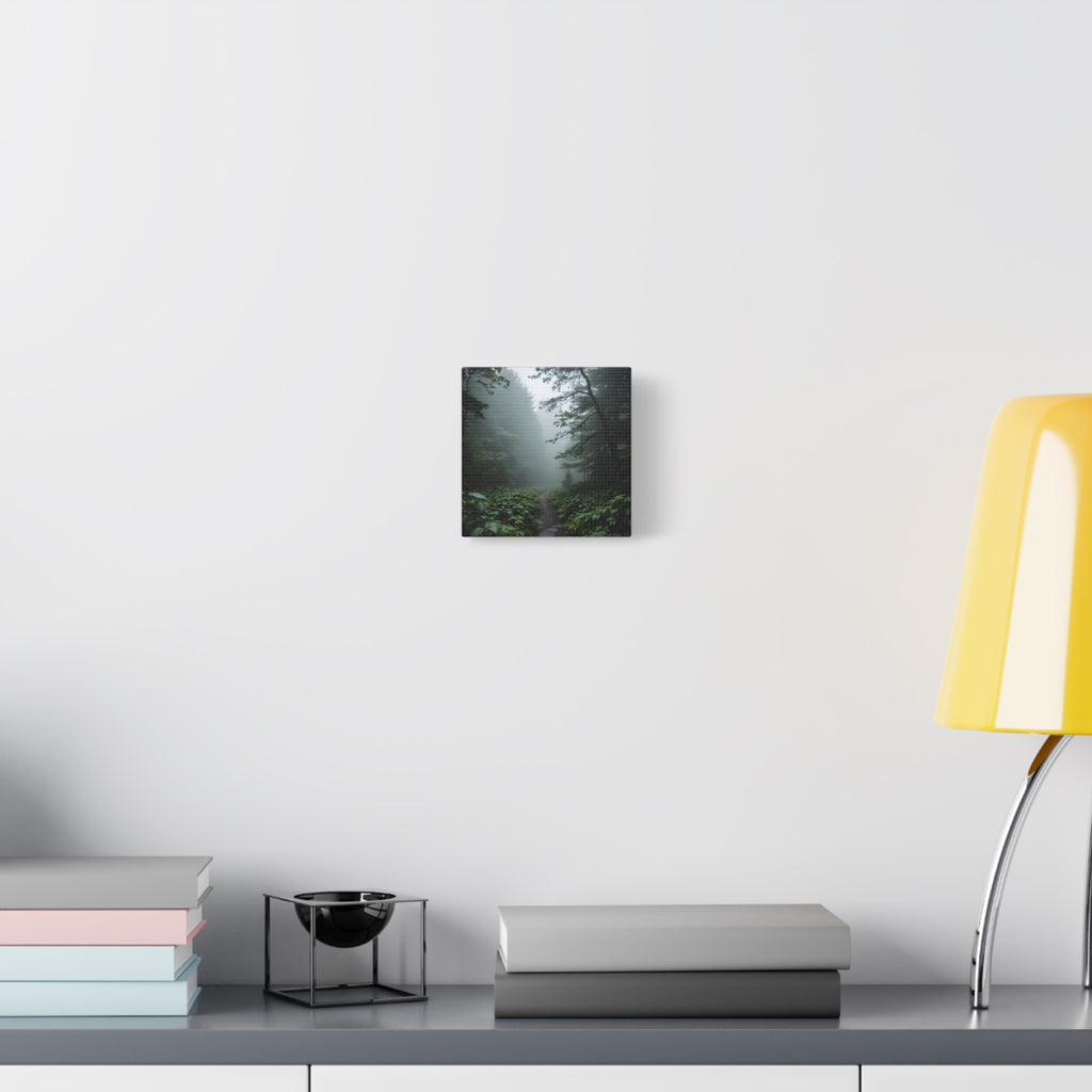 Misty Forest Path  Stretched Wall Art - Canvas Print