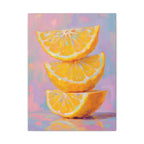Citrus Slice - Stacked Lemon Wall Art - Stretched Canvas