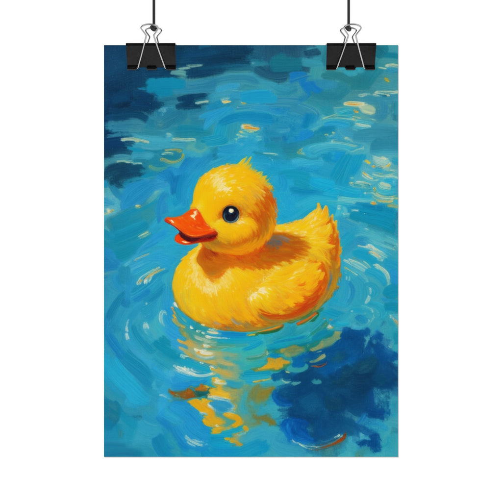 Rubber Duck Poster — Cute Yellow Duckling Wall Art, Nursery & Kids Room Decor