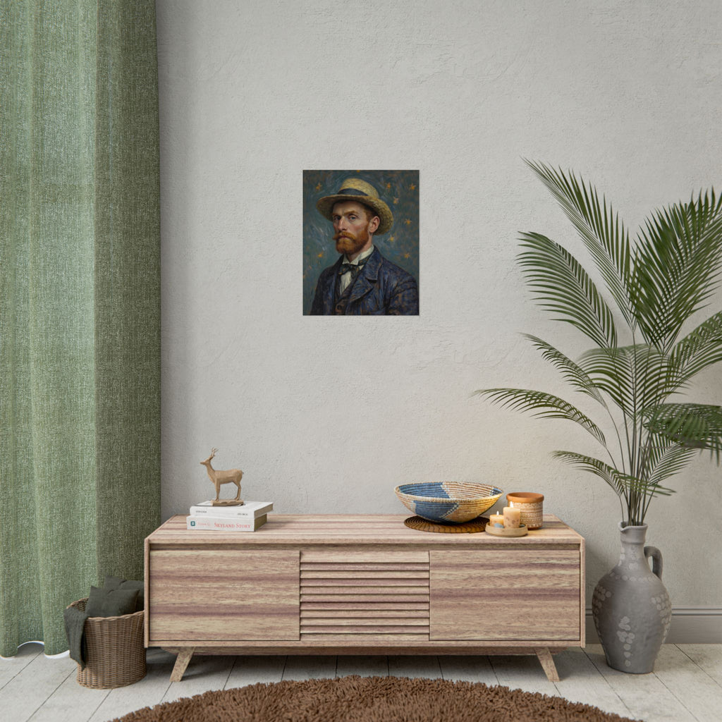 Van Gogh Portrait Rolled Poster — Vintage Impressionist Art Print