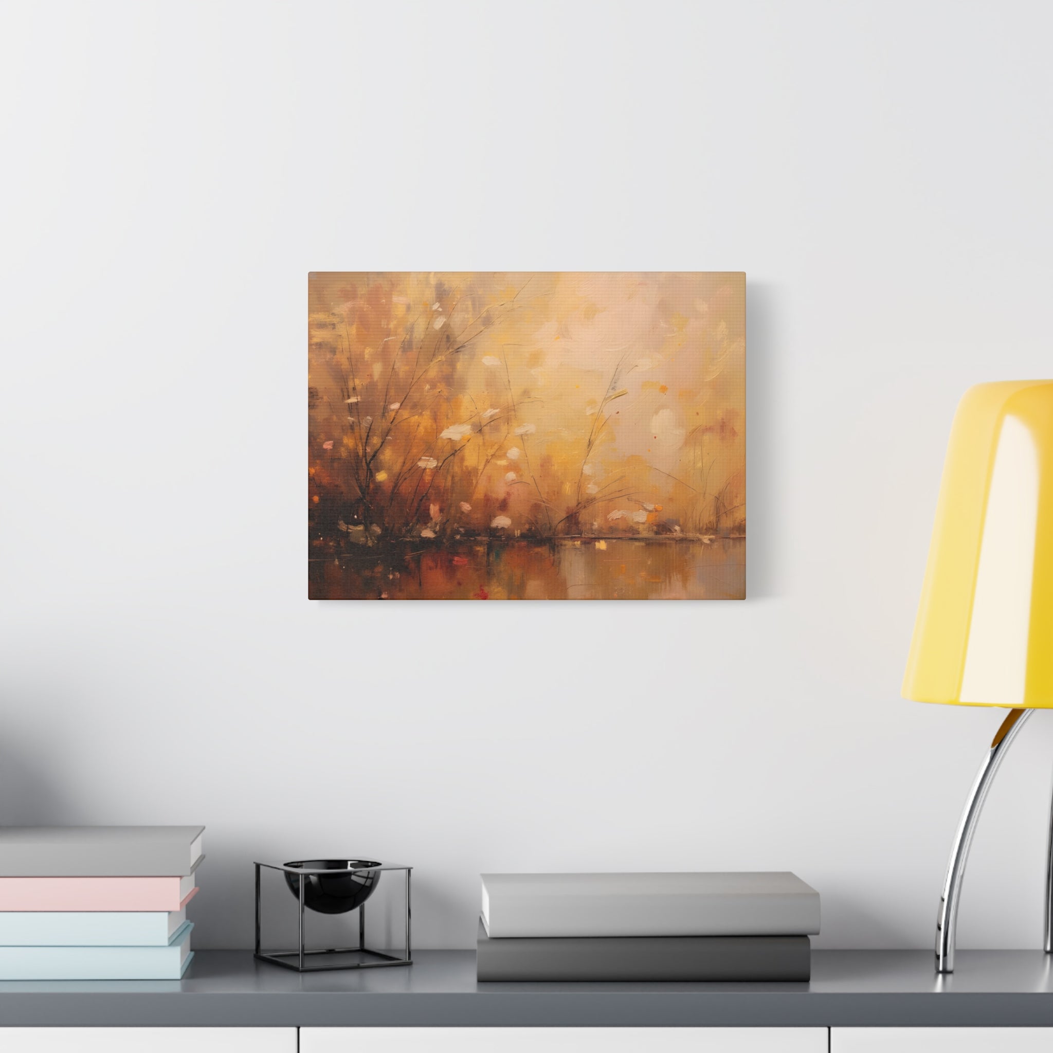 Golden Meadow Abstract Wall Art - Stretched Canvas